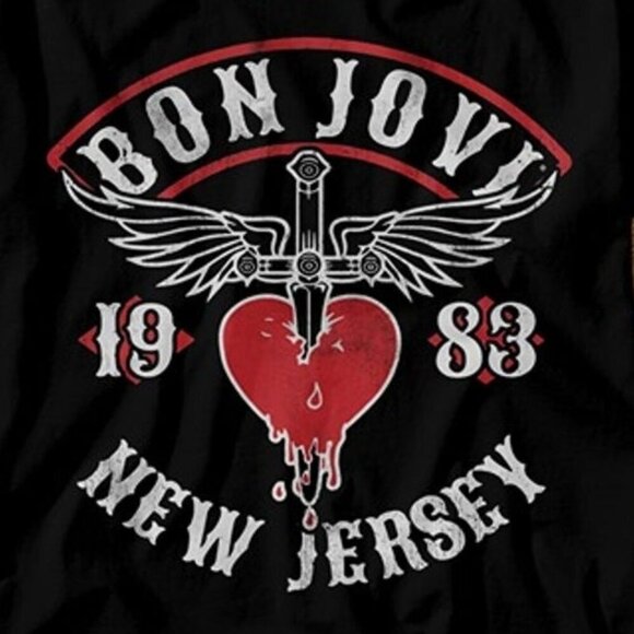Bon Jovi 1983 Logo Shirt Vintage New Jersey Rock Band Music Graphic Fan 90 - Picture 2 of 5